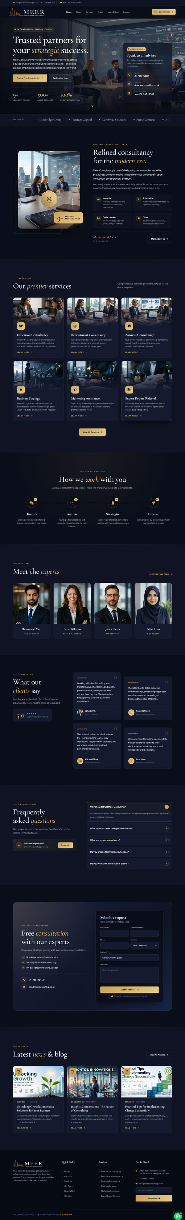 Meer Consultancy — full website screenshot