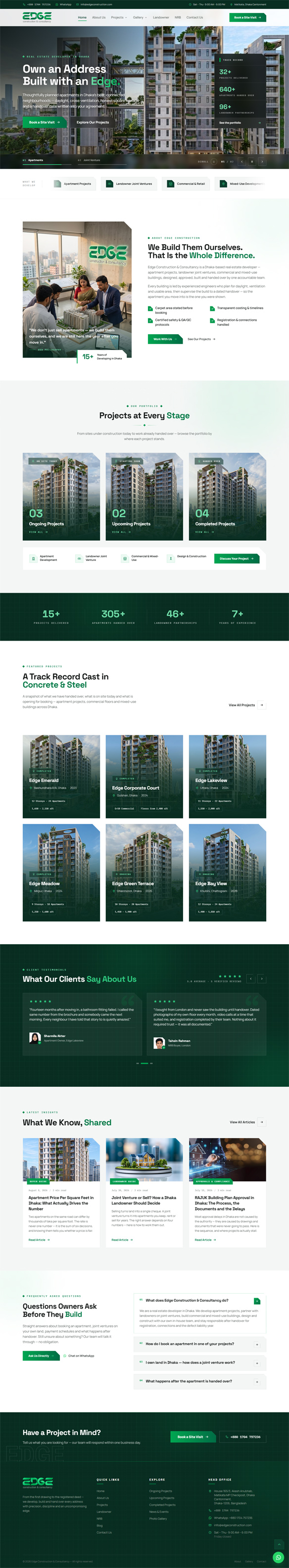 Edge Construction & Consultancy — website screenshot