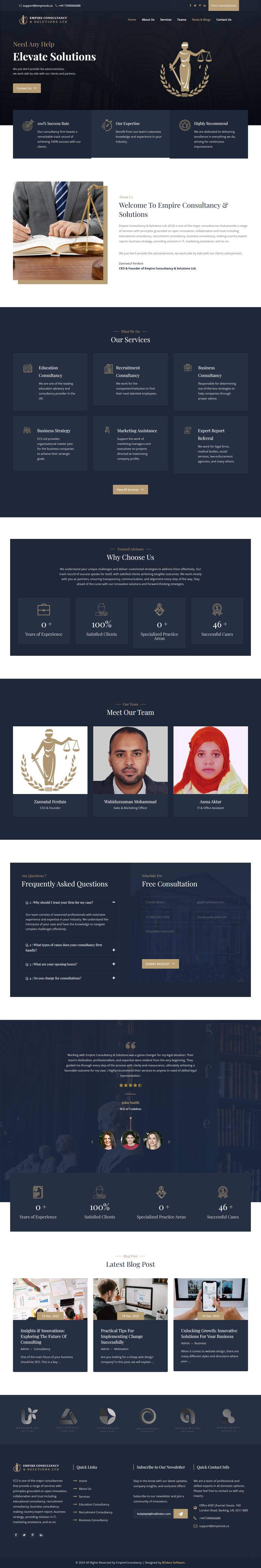 Empire Consultancy & Solutions — full website screenshot