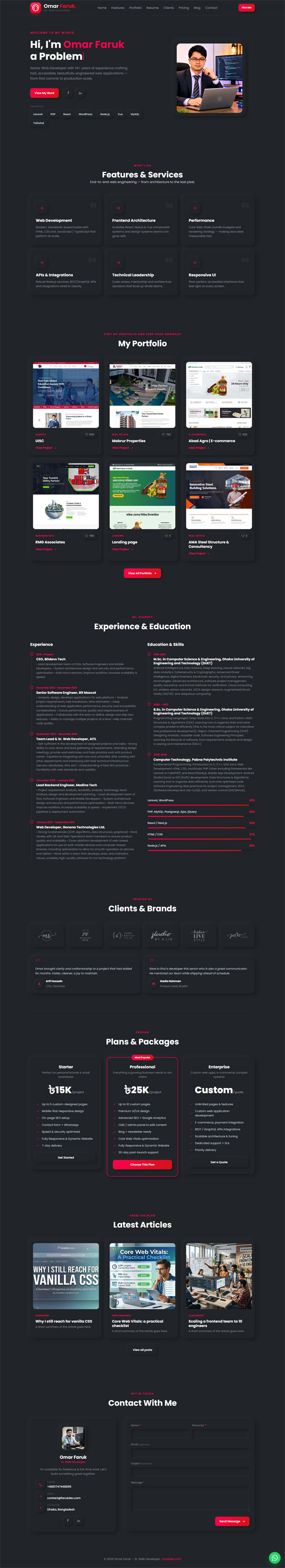 Personal Portfolio & Developer Website) — full website screenshot