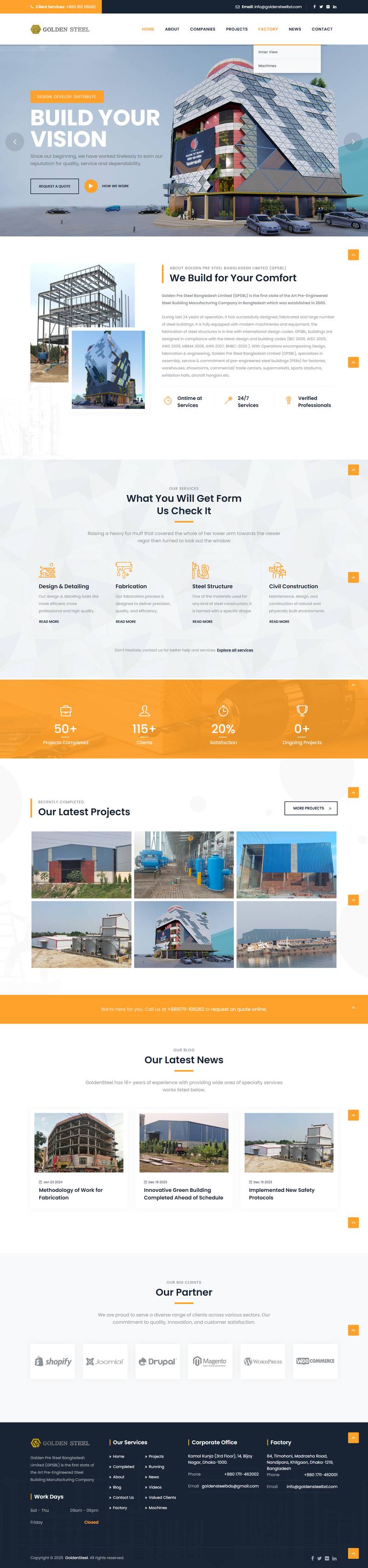 Golden Pre Steel Ltd — full website screenshot