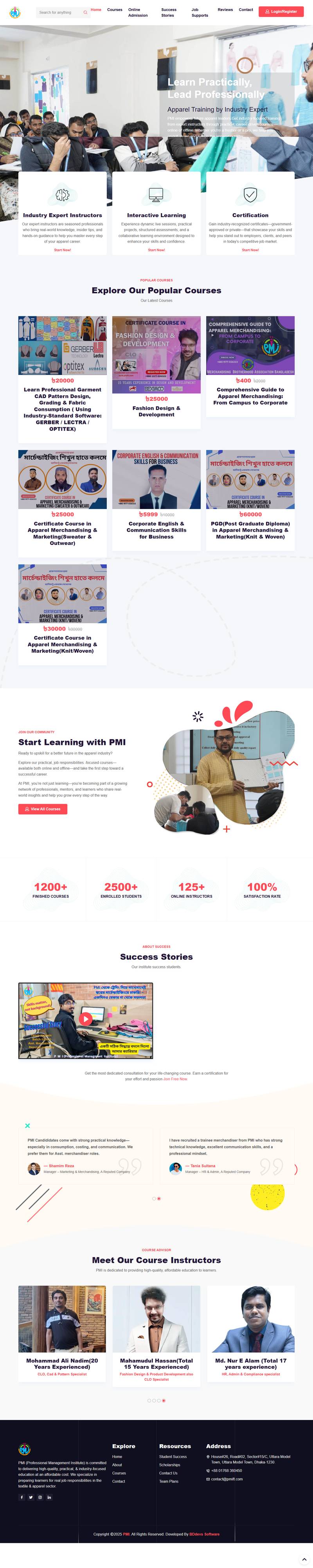PMI — full website screenshot