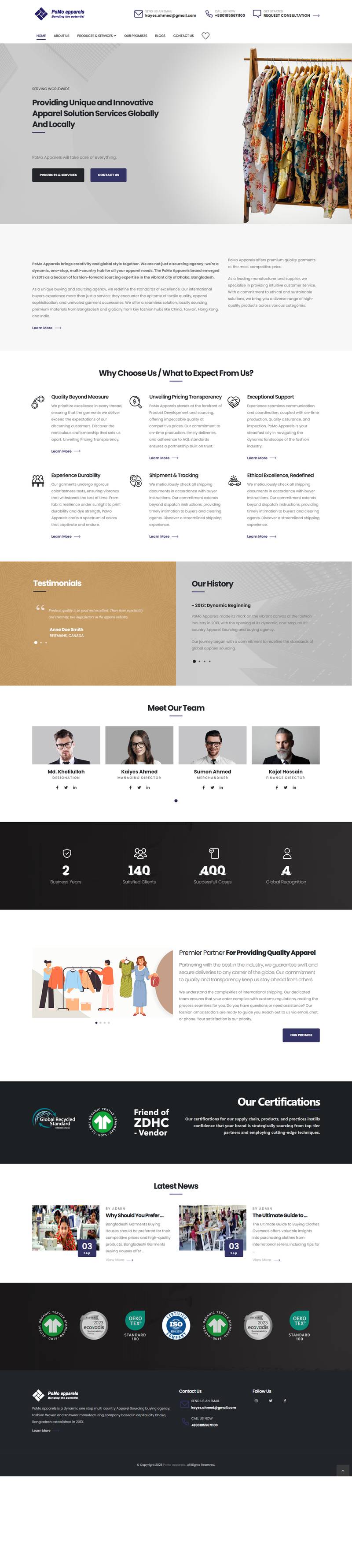 POMO — full website screenshot