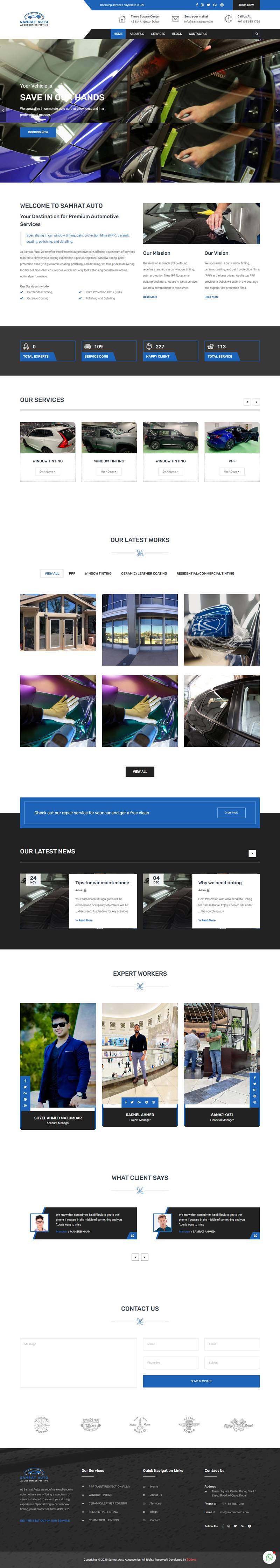 Samrat Auto — full website screenshot