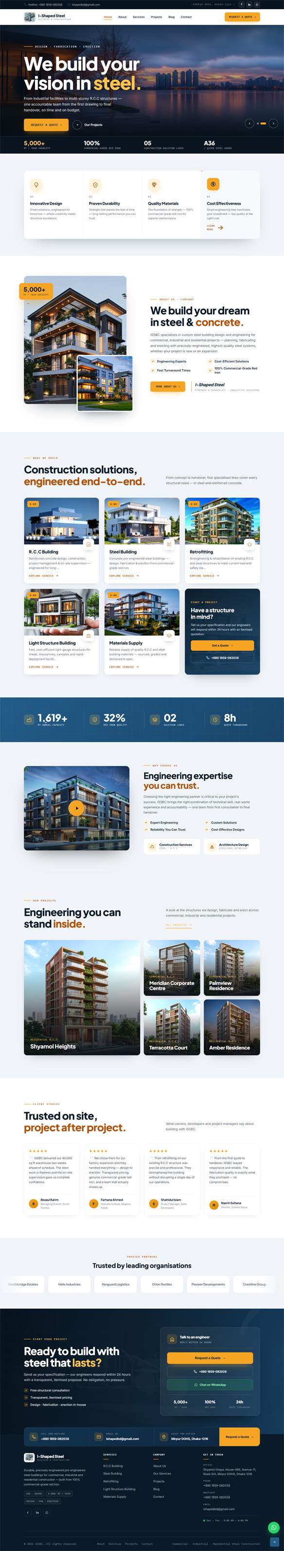 I-Shaped Steel Building & Construction — website screenshot