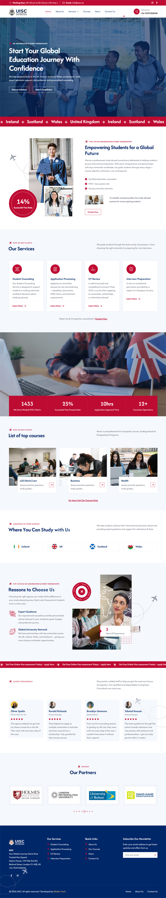 UISC UK — full website screenshot