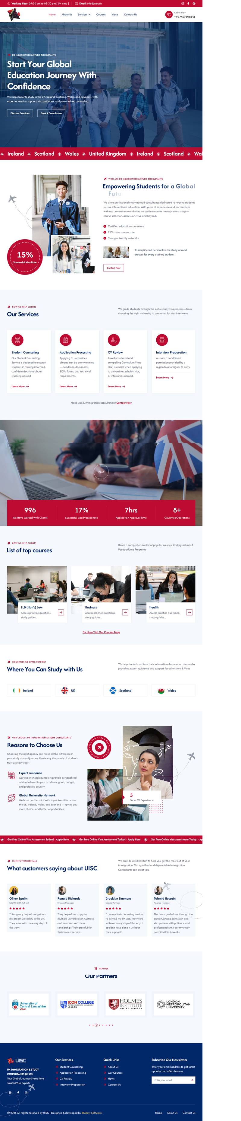 UISC UK — full website screenshot